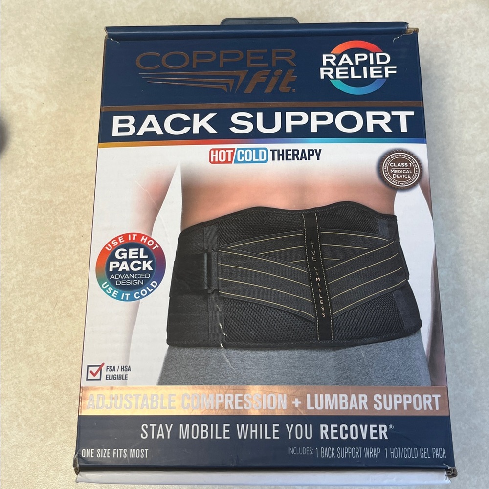 Copper fit Rapid‎ Relief  Back Support Hot and Cold Therapy